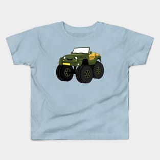 Green monster truck cartoon illustration Kids T-Shirt